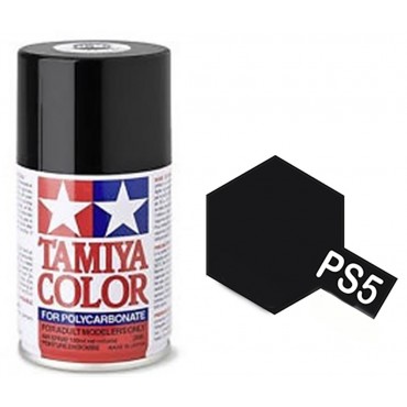 TINTA SPRAY RC PARA BOLHAS PRETO LATA 100ML TAMIYA PS-5